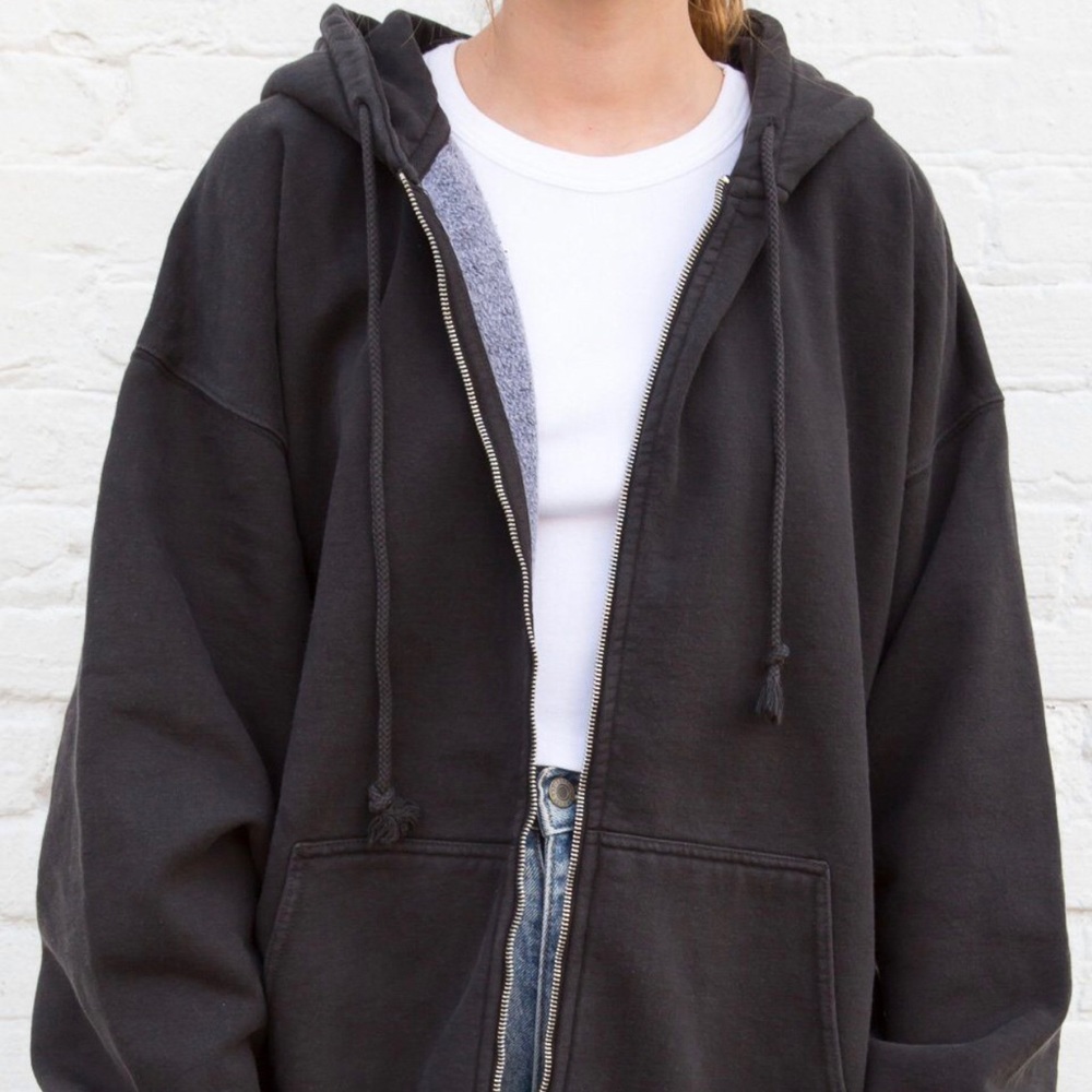 Brandy Melville black zip up hoodie
